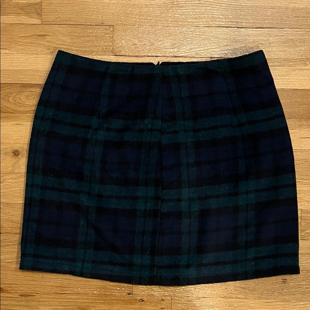 Plaid Mini Skirt - Black and Green